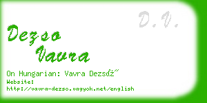 dezso vavra business card